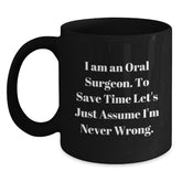 Funny Oral Surgeon Gifts from Friends for Christmas Unique Mugs Black Coffee Mug - Main